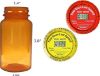 Picture of TimerCap Automatically Displays Time Since Last Opened - Built-in Stopwatch Smart Pill Bottle Cap Medication Reminder Case (Qty 2-4.0 oz Amber Bottles) CRC