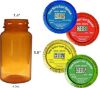 Picture of TimerCap Automatically Displays Time Since Last Opened - Built-in Stopwatch Smart Pill Bottle Cap Medication Reminder Case (Qty 4-4.0 oz Amber Bottles) CRC